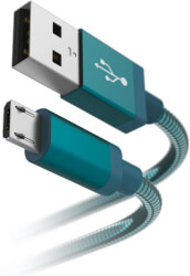 hama 183336 metal charging data cable micro usb 15m blue photo