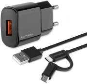 4smarts fast wall charger voltplug qc30 18w with combocord cable black