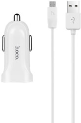hoco car charger set with micro cable z2 white photo