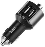 hoco car charger smart vehicle mounted bluetooth fm launcher e19 metal grey photo