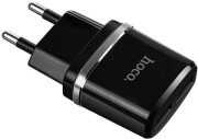 hoco travel charger smart dual usb charger 24a c12 black photo
