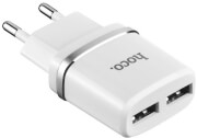 hoco travel charger smart dual usb charger 24a c12 white photo