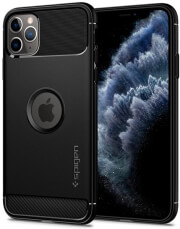 spigen rugged armor back cover case for apple iphone 11 pro 58 matte black photo