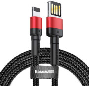 baseus cable cafule working with lightning 24a 1m red black photo