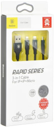 baseus cable rapid 3in1 cable black photo