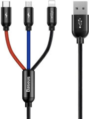 baseus cable three primary colors 3 in 1 for m l t 35a 12m black photo