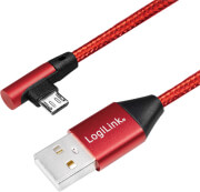 logilink cu0150 usb 20 to micro usb 90 angled male 1m red photo