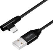 logilink cu0138 usb 20 cable usb a male to usb c 90 angled male 1m photo