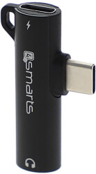 4smarts usb type c to usb type c 35mm audio and charging splitter soundsplit mini black photo