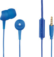 hama 184043 basic4phone in ear stereo headphones with mic blue photo