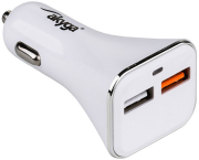 akyga ak ch 08 universal car charger quick charge usb 30 12v 3a 2x usb white photo