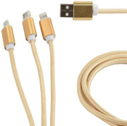cablexpert cc usb2 am31 1m g usb 3 in 1 charging cable gold 1 m photo