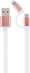 cablexpert cc usb2 am8pmb 1m pk usb charging combo cable white cord pink connector 1 m photo