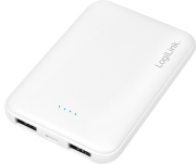logilink pa0202w mobile power bank 5000mah 2x usb white photo