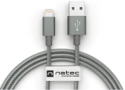 natec nka 1538 lightningm usb am mfi cable 15m grey nylon photo