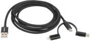 lanberg 3in1 cable usb am to micro bm lightningm usb cm 20 1m black photo