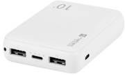 extreme media npb 1540 trevi compact 2x usb a 1x usb c powerbank 10000mah white photo