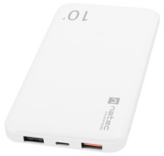 extreme media npb 1523 trevi 2x usb a 1x qc30 powerbank 10000mah white photo