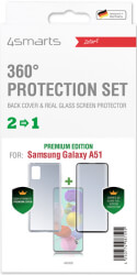 4smarts 360 premium protection set with colour frame glass for samsung galaxy a51 black photo