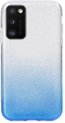 forcell shining back cover case for samsung galaxy a41 clear blue photo
