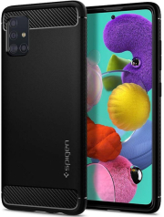 spigen rugged armor back cover case for samsung a71 matte black photo