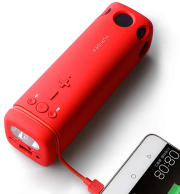 puridea bt speaker with power bank 4000 mah and led red photo