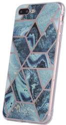 geometric marmur back cover case for xiaomi redmi 9 dark blue photo