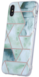 geometric marmur back cover case for xiaomi redmi 9 green photo