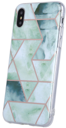 geometric marmur back cover case for xiaomi redmi note 9 green photo