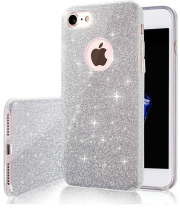 glitter 3in1 back cover case for xiaomi redmi note 9 silver photo