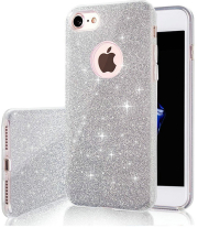 glitter 3in1 back cover case for xiaomi redmi note 9s note 9 pro note 9 pro max silver photo