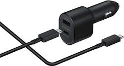 samsung car charger adaptor 45w duo usb type c black ep l5300xb photo