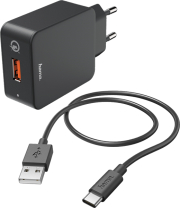 hama 183230 hama charger kit usb type c qc 30 3 a black photo