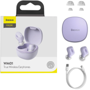 baseus bowie wm01 tws true wireless bluetooth headset purple photo