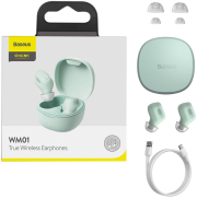 baseus encok wm01 tws true wireless bluetooth headset green photo