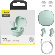 baseus encok wm01 tws true wireless bluetooth headset green photo baseus encok wm01 tws true wireless bluetooth headset green photo