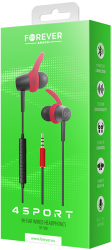 forever sp 100 wired earphones 4sport red photo