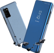 smart clear view flip case for samsung a41 blue photo