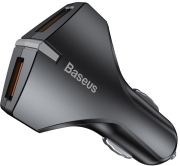 baseus small rocket car charger qc30 dual usb black photo