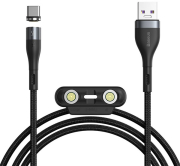 baseus zinc magnetic safe fast charging 5a data cable usb to micro usb lightning type c 1m black photo