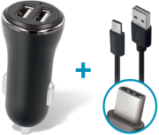 forever cc 03 car charger dual usb 24 a type c cable photo