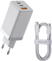 baseus gan2 pro quick charger 2c u 65w eu charging cable type c 100w 20v 5a 1m white photo