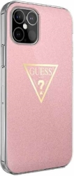 guess iphone 12 iphone 12 pro 61 guhcp12mpcumptpi pink hard back cover case metallic collection photo