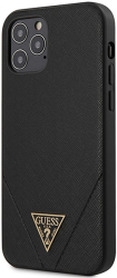 guess iphone 12 iphone 12 pro 61 guhcp12mvsatmlbk black hard back cover case saffiano photo