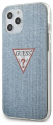 guess iphone 12 mini 54 guhcp12spcujullb light blue hard back cover case triangle collection photo