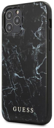 guess iphone 12 mini 54 guhcp12spcumabk black hard back cover case marble photo