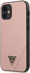 guess iphone 12 mini 54 guhcp12svsatmlpi pink hard back cover case saffiano photo