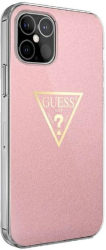 guess iphone 12 pro max 67 guhcp12lpcumptpi pink hard back cover case metallic collection photo