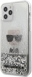 karl lagerfeld iphone 12 iphone 12 pro 61 klhcp12mgliksl silver hard case ikonik liquid glitter photo