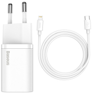 baseus super si quick charger 1c 20 watt cable type c to lightning 1m white photo